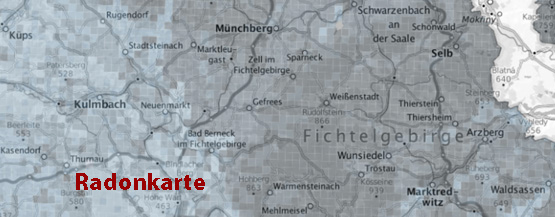 Deutschlandkarte Radonkonzentration im Boden